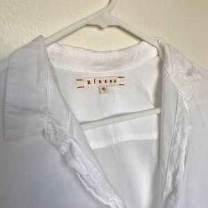 Xirena button up roll sleeve white